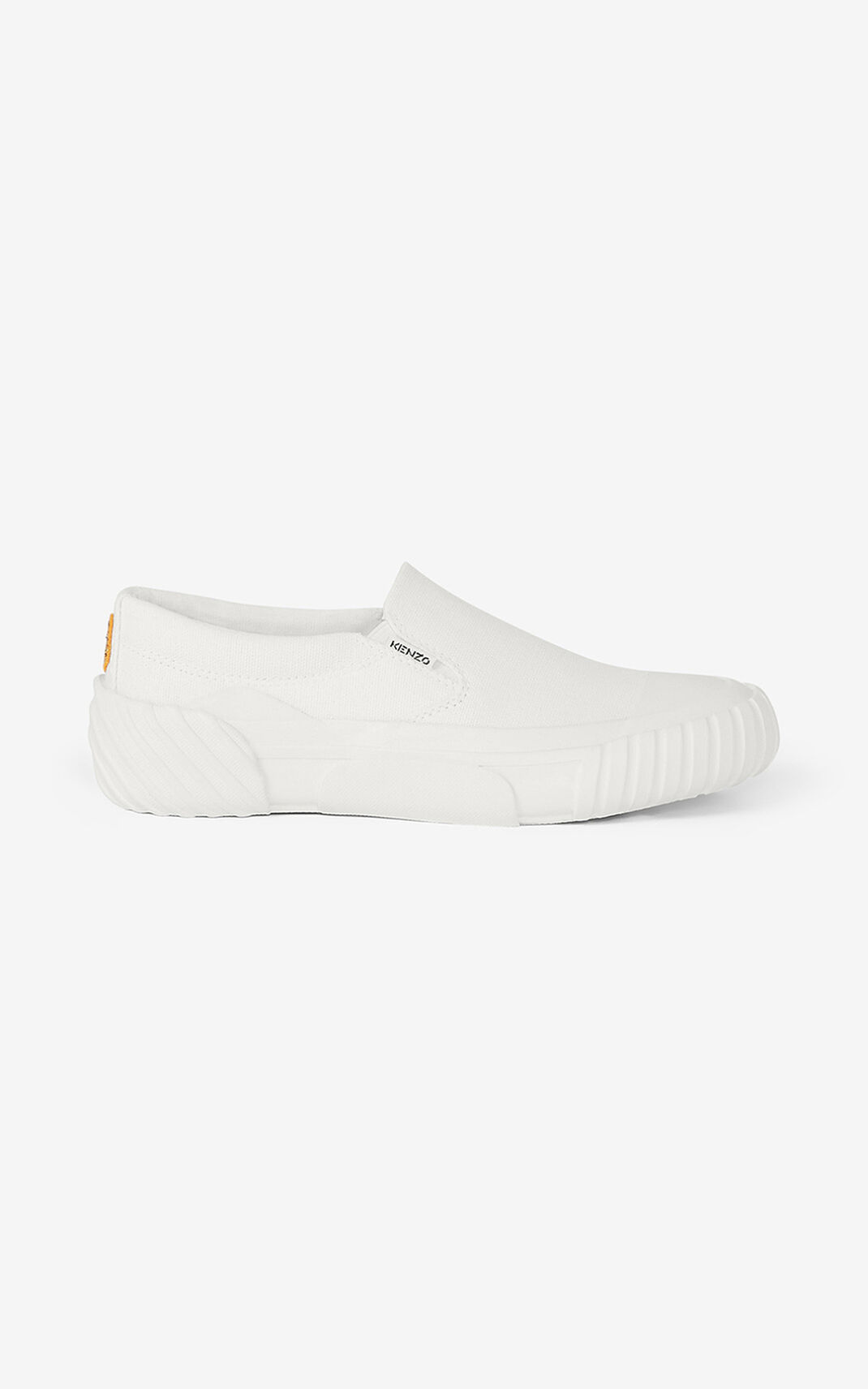 Zapatillas Kenzo Slip on Lona Tiger Crest Mujer Blancas ZIP140237